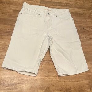 White Levi Shorts
